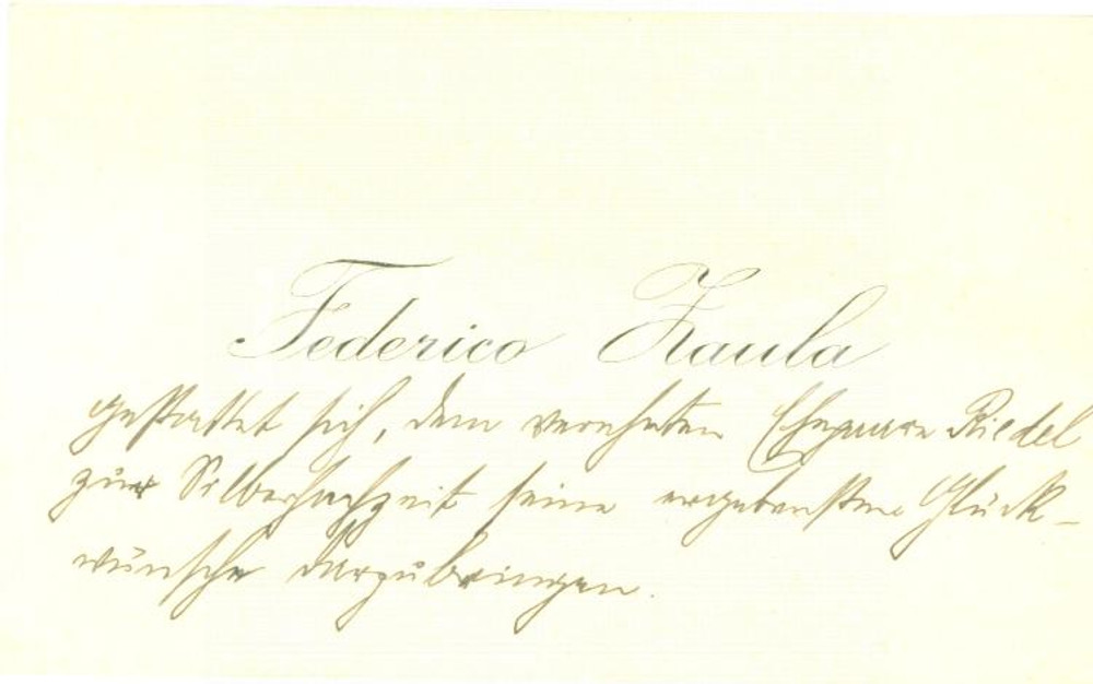 Oggetto da collezione cartaceo 1920 ca TRIESTE? Federico ZAULA Biglietto da visita 1
