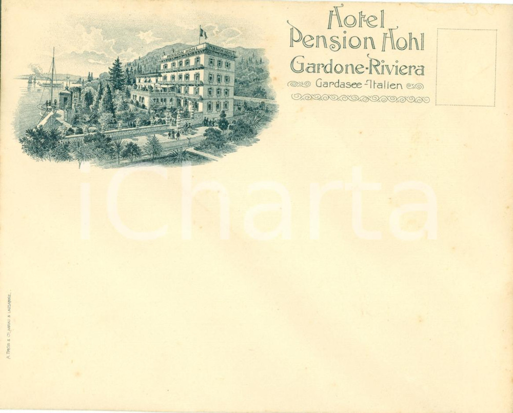 Materiale pubblicitario d’epoca 1935 ca GARDONE RIVIERA Hotel Pension HOHL Busta intestata 1 1