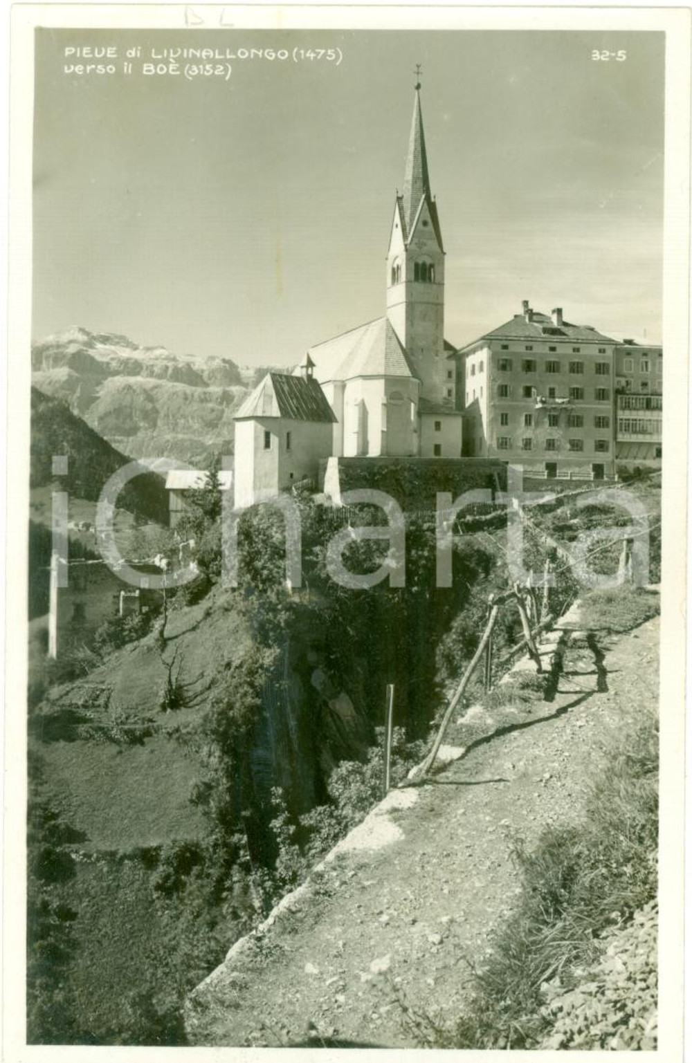 Cartolina originale da collezione 1940 ca PIEVE DI LIVINALLONGO BL Chiesa parrocchiale Cartolina postale FP NV 1