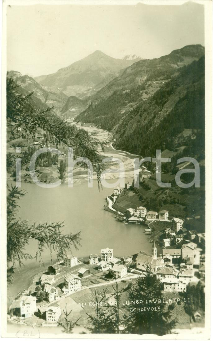 Cartolina originale da collezione 1940 ca ALLEGHE BL Panorama vallata CORDEVOLE Cartolina postale FP NV 1