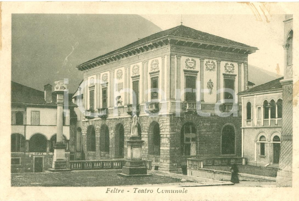 Cartolina originale da collezione 1920 ca FELTRE BL Veduta teatro Comunale Cartolina FP NV 1