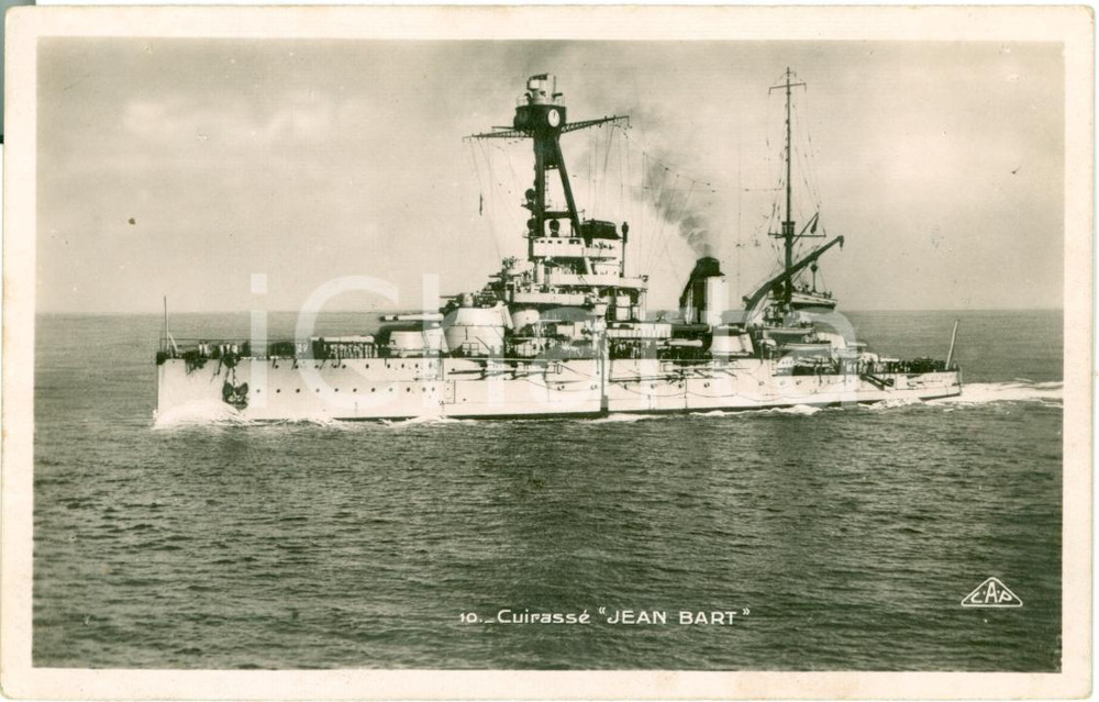 Cartolina originale da collezione 1940 ca MARINA FRANCESE Le cuirassÃ© JEAN BART Cartolina FP NV 1