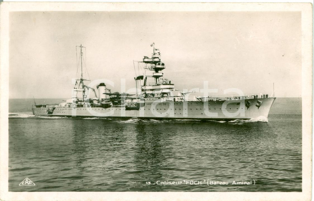 Cartolina originale da collezione 1930 ca MARINA FRANCESE Le croiseur FOCH incrociatore Cartolina FP NV 1