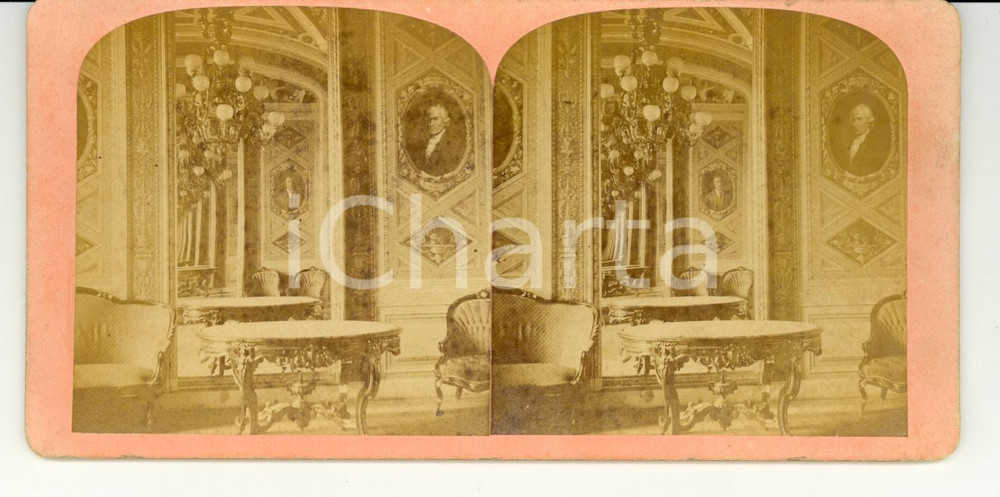 Fotografia d epoca originale 1890 WASHINGTON D.C. USA The President s room Stereoscopy 1