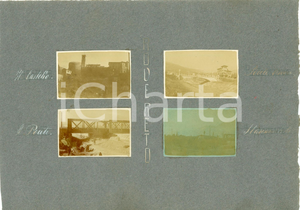 Fotografia d epoca originale 1919 ROVERETO TN Castello e ponte ferrovia distrutto da AUSTRIACI Lotto 4 foto 1