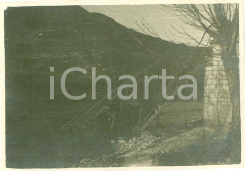 Fotografia d epoca originale 1918 MORI TN WWI Ponte sull ADIGE distrutto da AUSTRIACI Foto cm 7 x 5 1