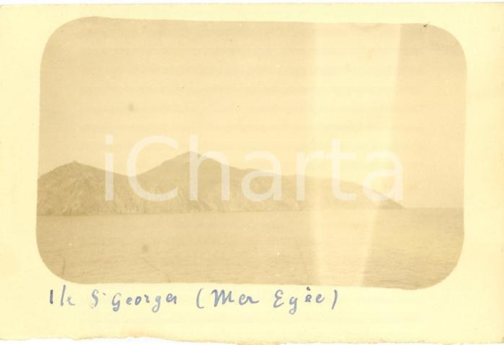 Fotografia d epoca originale 1920 ISOLA SAN GIORGIO GRECIA Veduta isola nel MAR EGEO Foto VINTAGE 9 x 6 1