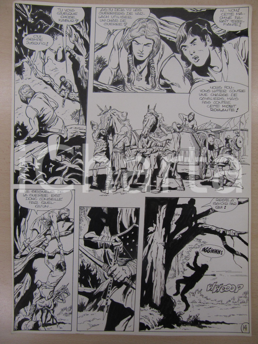 Opera d’arte autentica 1976 BD FANTASY FRANCE La saga de KABUR NÂ° 2 tav.14 Original BERNASCONI LUBE 1