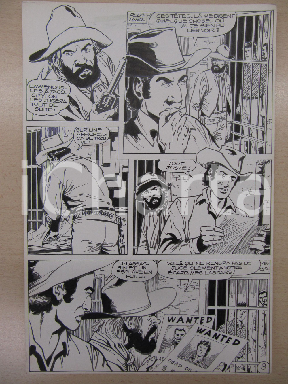 Opera d’arte autentica 1990 BD WESTERN FRANCE BILLY BOYD NÂ° 2 El Cobra! tav.9 Original BERNASCONI LUBE 1
