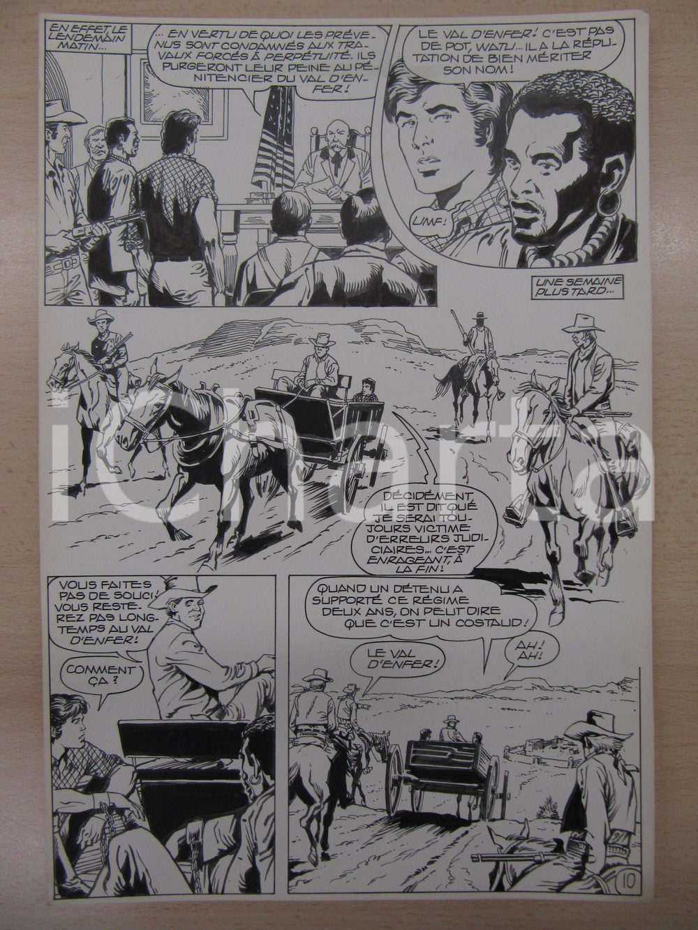 Opera d’arte autentica 1990 BD WESTERN FRANCE BILLY BOYD NÂ° 2 El Cobra! tav.10 Original BERNASCONI LUBE 1