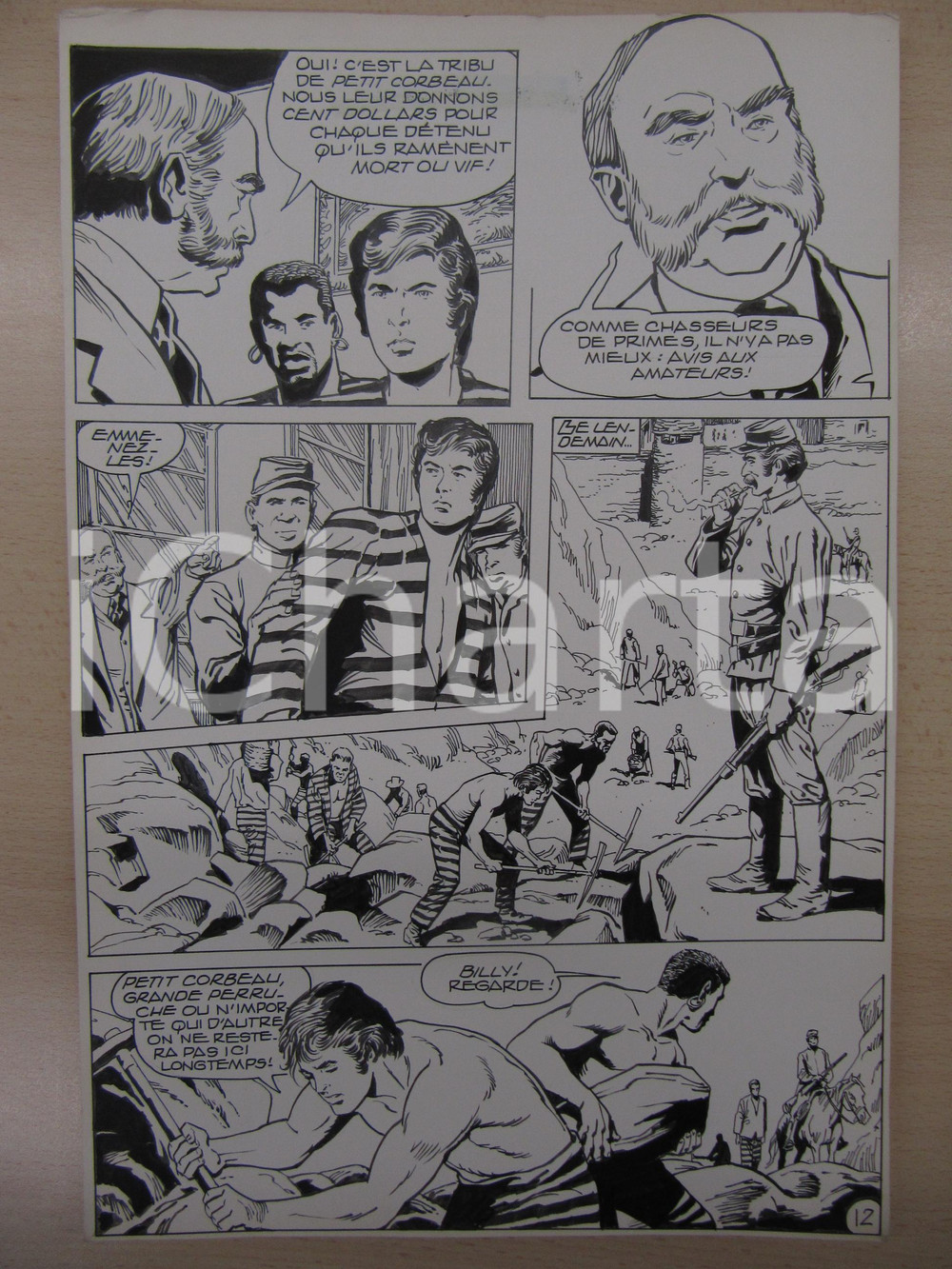Opera d’arte autentica 1990 BD WESTERN FRANCE BILLY BOYD NÂ° 2 El Cobra! tav.12 Original BERNASCONI LUBE 1