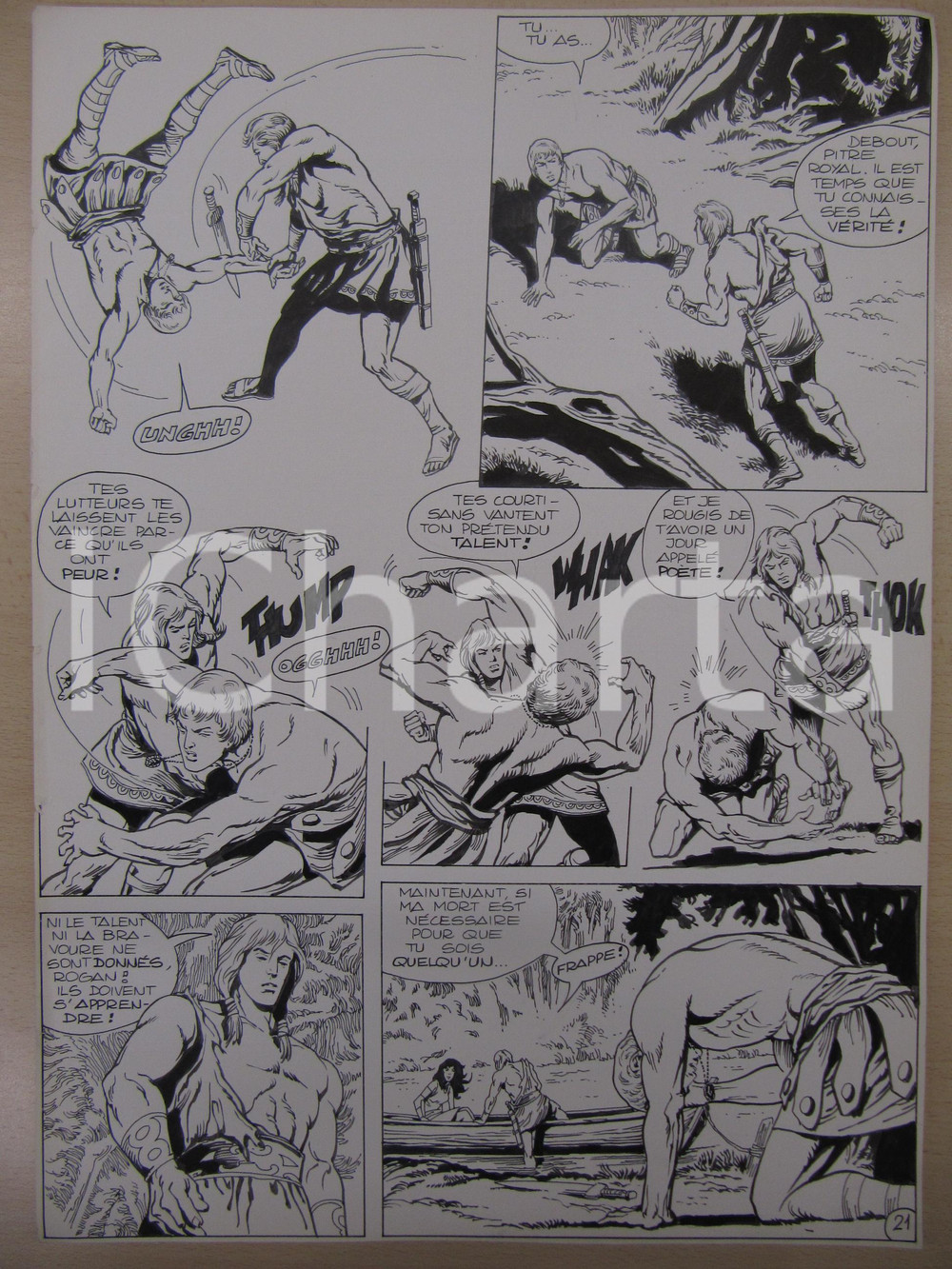 Opera d’arte autentica 1976 BD FANTASY FRANCE La saga de KABUR NÂ° 6 tav.21 Original BERNASCONI LUBE 1
