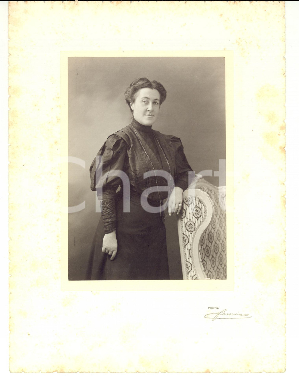 Fotografia d epoca originale 1909 LILLE F Portrait Suzanne DEVILDER MAQUET Photo FEMINA 1