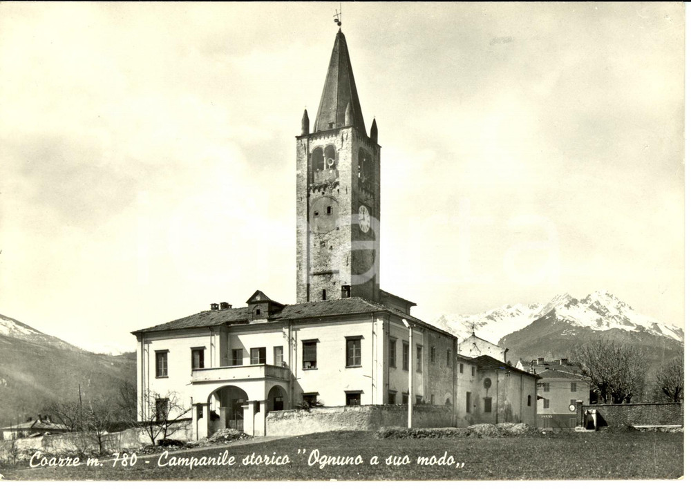 Cartolina originale da collezione 1960 ca COAZZE TO Campanile Storico OGNUNO A SUO MODO Cartolina FG NV 1