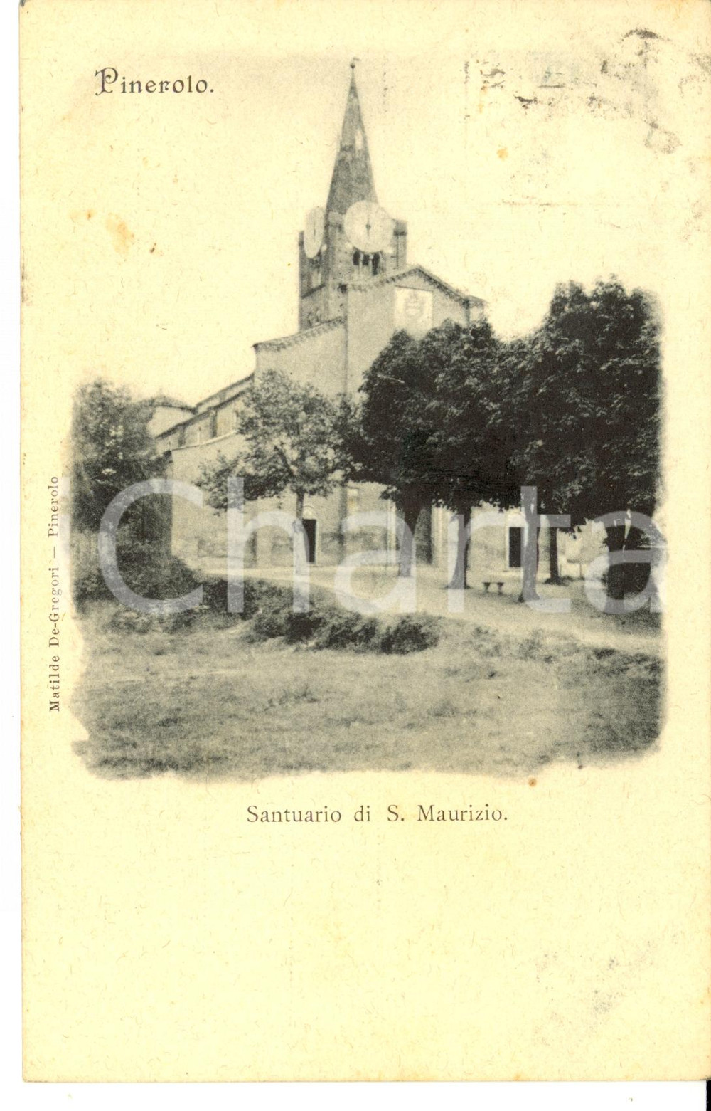 Cartolina originale da collezione 1901 PINEROLO TO Santuario di San Maurizio Cartolina FP VG 1
