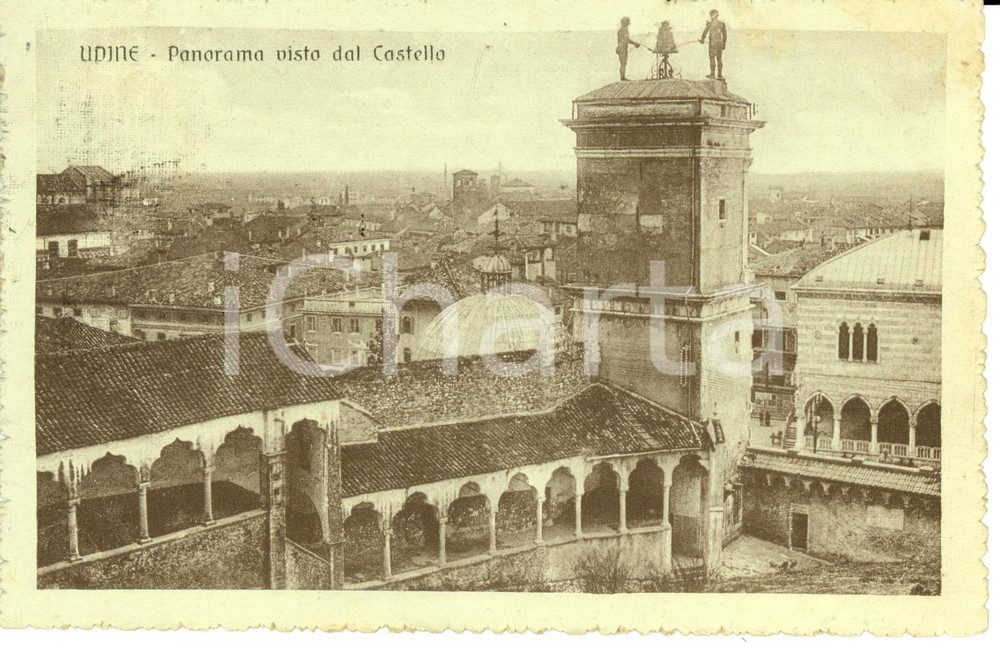 Cartolina originale da collezione 1917 UDINE Panorama visto dal Castello Cartolina FP VG 1