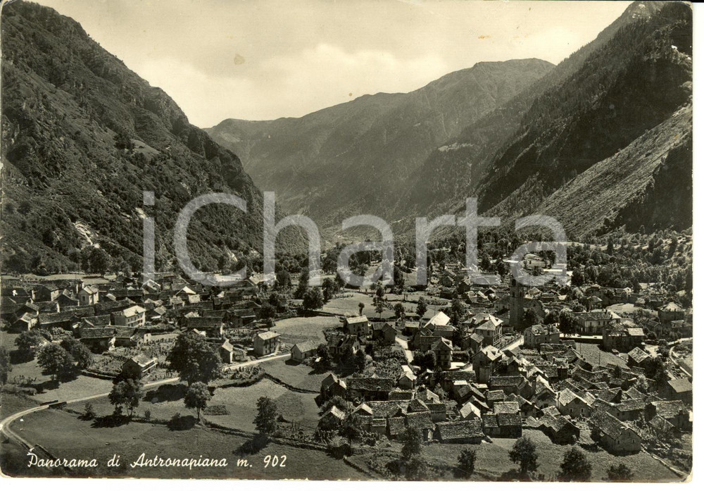 Cartolina originale da collezione 1955 ANTRONA SCHIERANCO VB Scorcio panoramico frazione ANTRONAPIANA FG VG 1