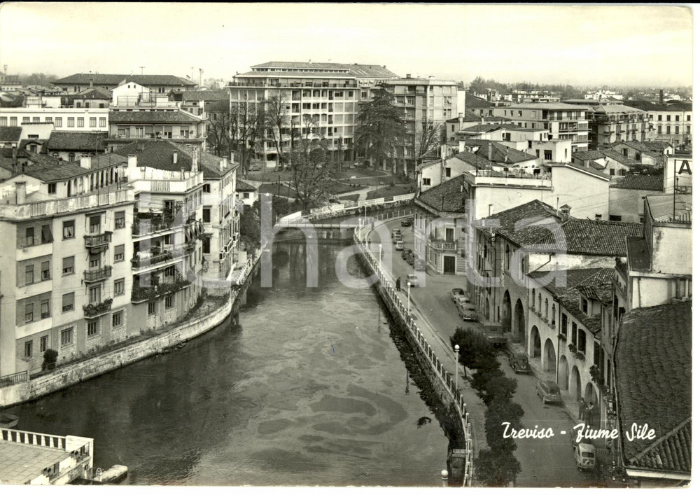 Cartolina originale da collezione 1958 TREVISO Veduta panoramica con fiume SILE Cartolina FG VG 1
