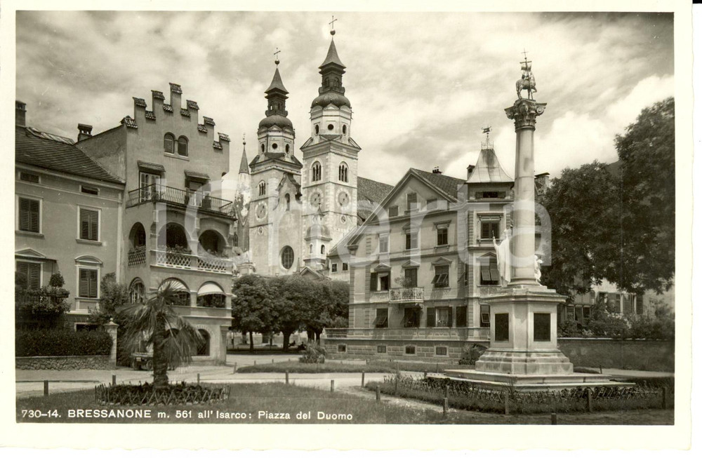 Cartolina originale da collezione 1941 BRESSANONE BZ Veduta di Piazza del DUOMO Cartolina FP NV 1