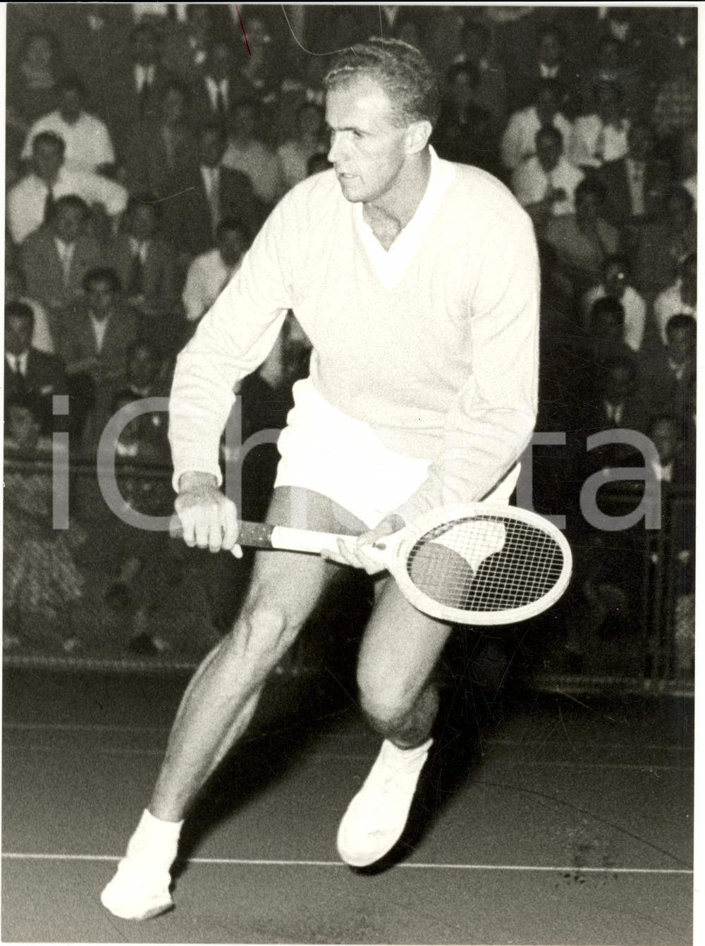Fotografia d epoca originale 1975 ca TENNIS Kenneth Bruce McGREGOR durante un match Fotografia 1