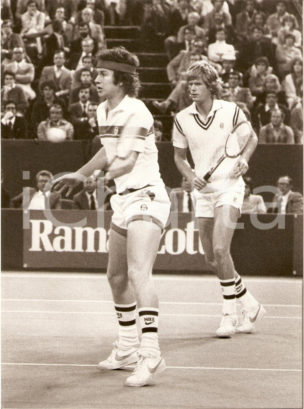 Fotografia d epoca originale 1980 MILANO Tennis Doppio RAMAZZOTTI CUP John MCENROE Peter FLEMING Fotografia 1