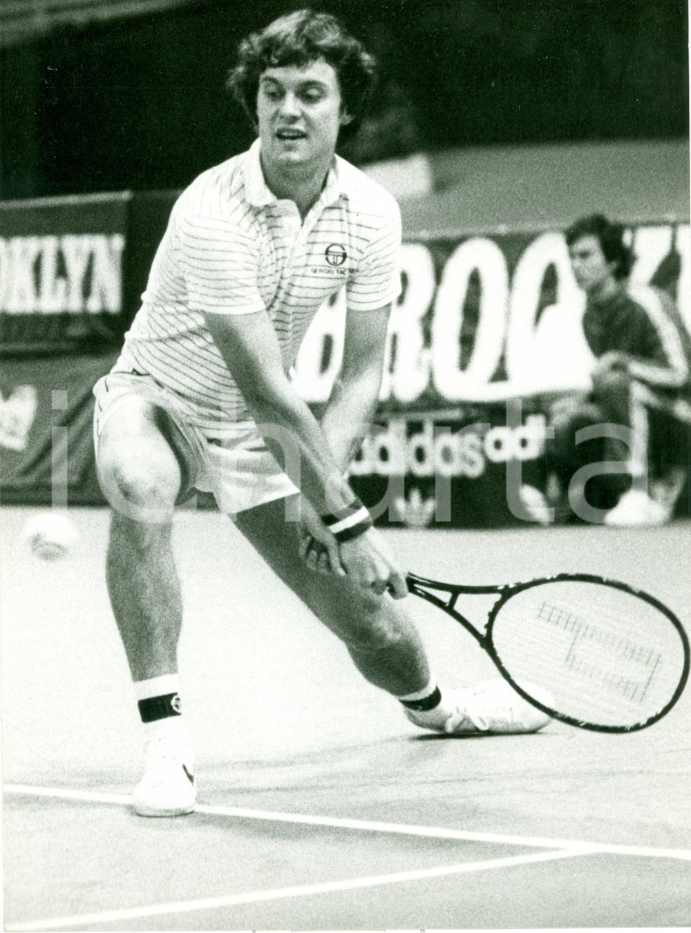 Fotografia d epoca originale 1980 ca TENNIS Ritratto di Gene MAYER durante un match Fotografia 1
