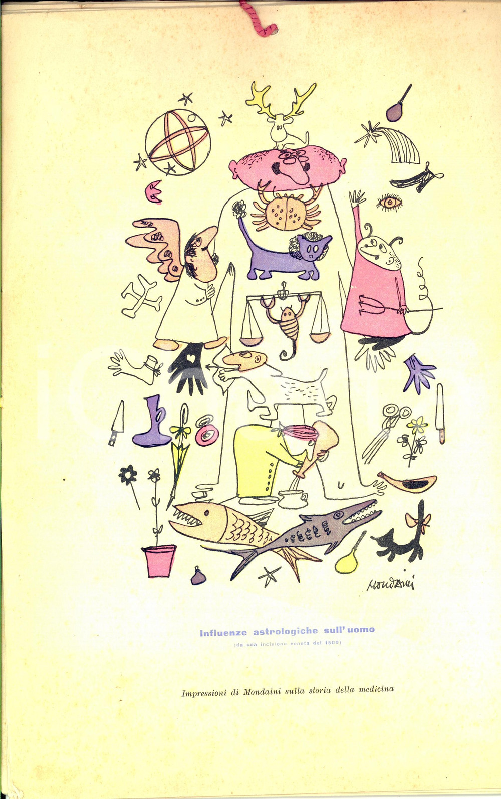 Oggetto da collezione cartaceo 1951 CASATENOVO LC Calendario VISMARA Terapeutici Ill. Giacinto MONDAINI 1