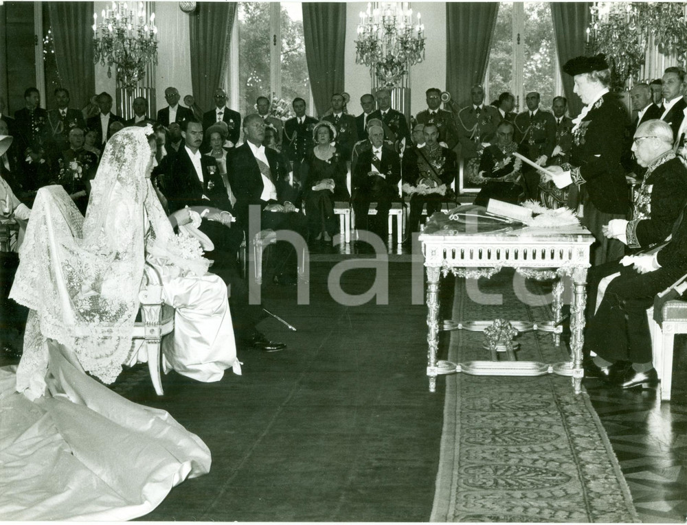 Fotografia d epoca originale 1959 BRUXELLES Matrimonio Alberto di LIEGI Paola RUFFO DI CALABRIA Fotografia 1