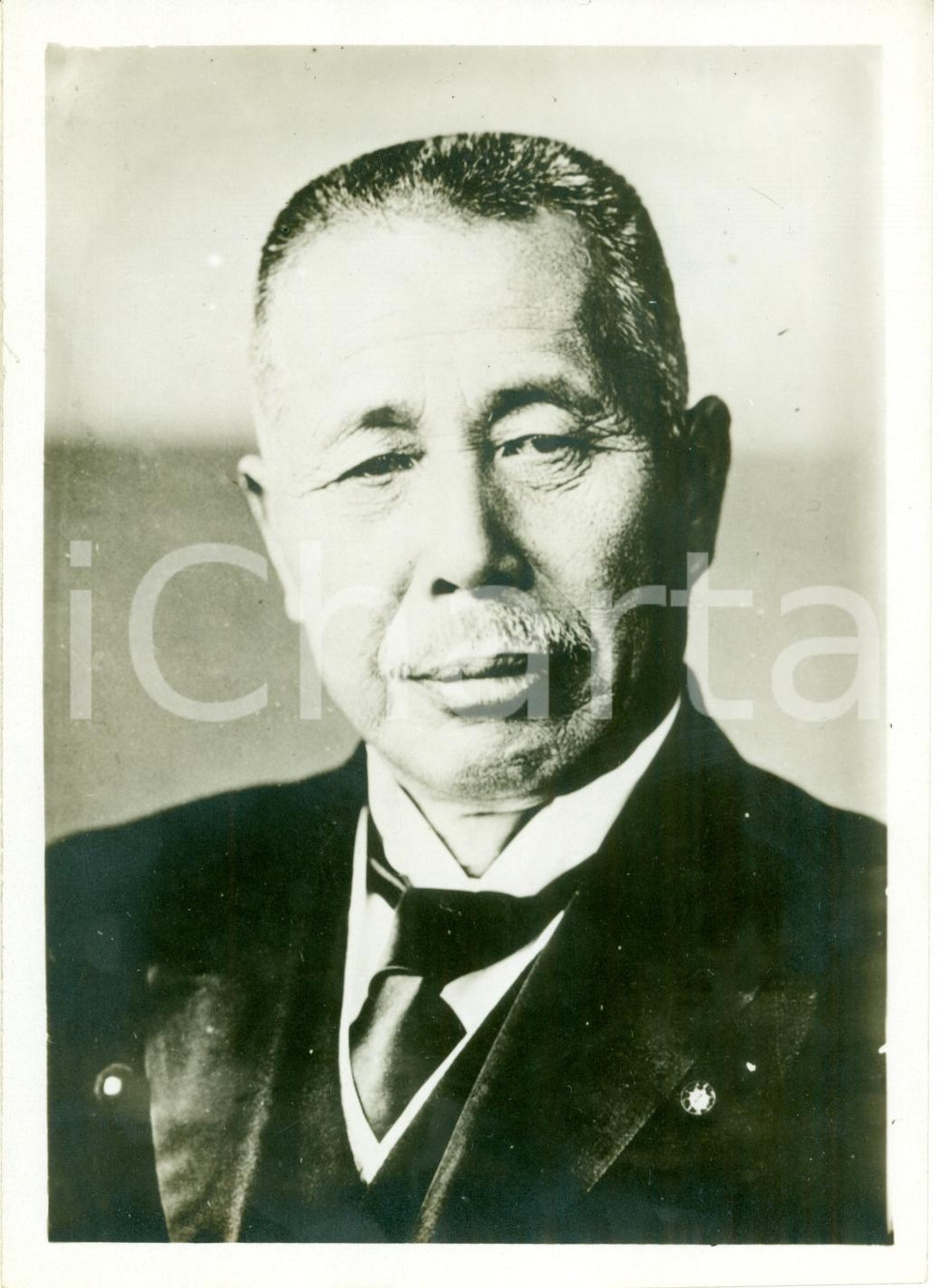 Fotografia d epoca originale 1929 TOKYO JAPAN Giichi TANAKA ministro dimissionario della guerra FOTOGRAFIA 1