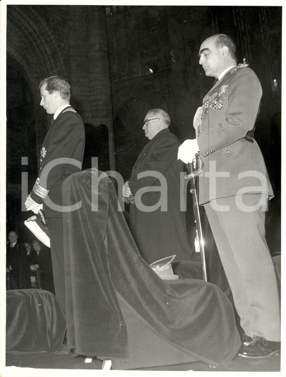 Fotografia d epoca originale 1962 BRUXELLES Principe ALBERTO, Guy GOBERT ASPREMONT, Gilbert THIBAUT MAISIERES 1