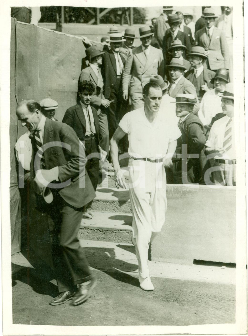 Fotografia d epoca originale 1927 GERMANTOWN USA Tennis Bill TILDEN prima del match vs RenÃ© LACOSTE Foto 1