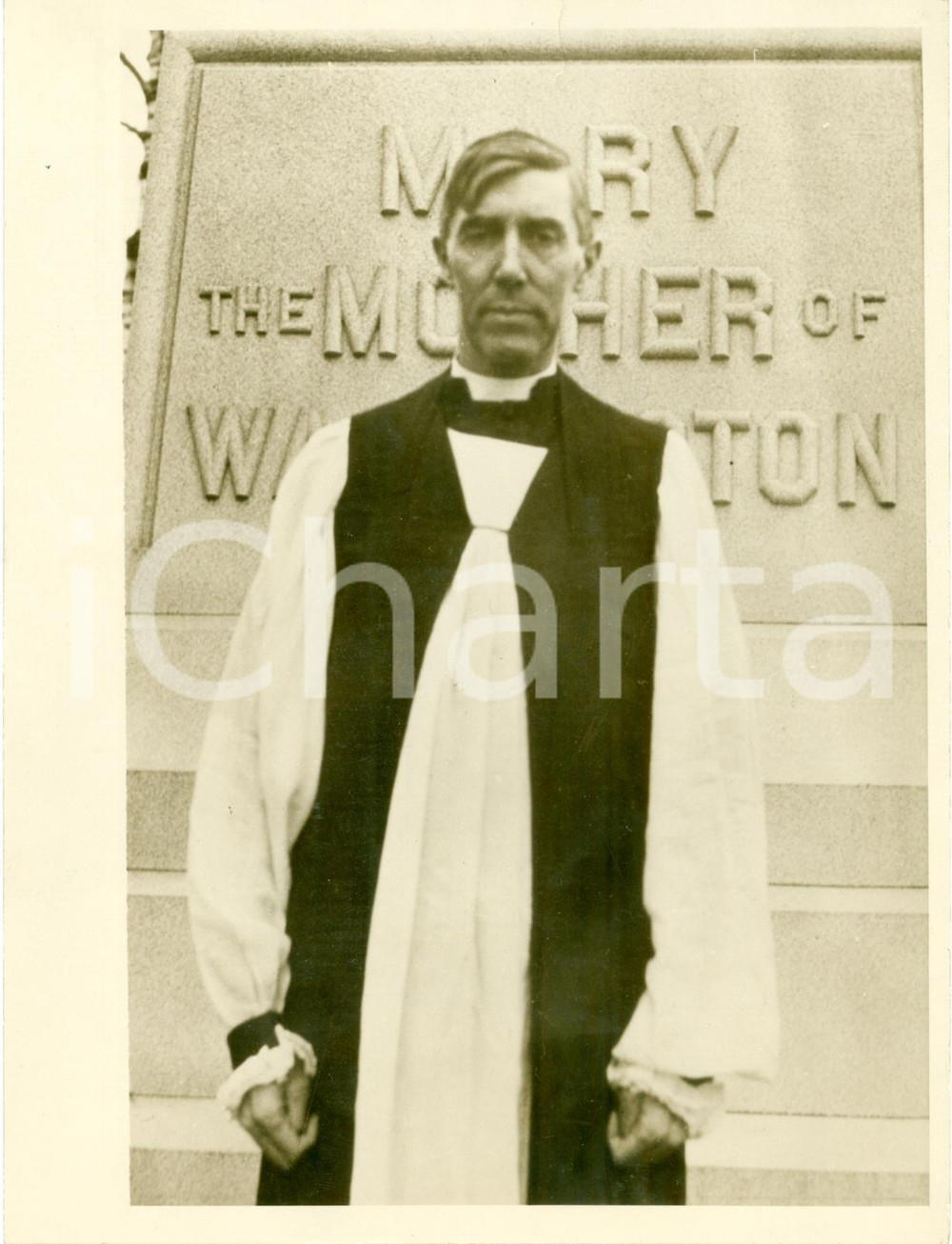 Fotografia d epoca originale 1932 FREDERICKSBURG USA Henry St. George TUCKER pronipote Mary WASHINGTON 1