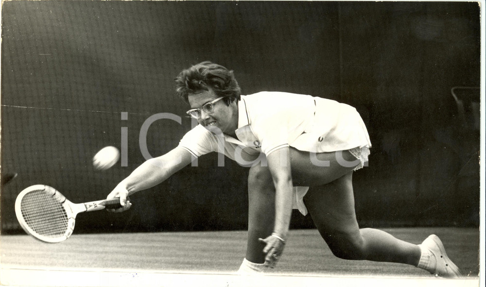 Fotografia d epoca originale 1967 UK WIMBLEDON TENNIS CHAMPIONSHIP Billie Jean KING vs Ingrid LOFDAHL Photo 1