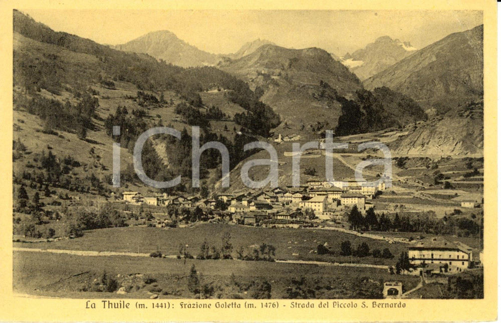 Cartolina originale da collezione 1930 ca LA THUILE AO Frazione GOLETTA e piccolo SAN BERNARDO Cartolina FP NV 1