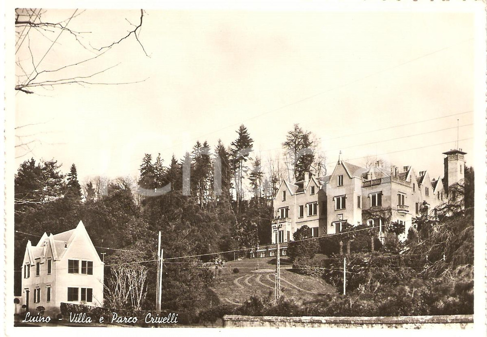 Cartolina originale da collezione 1938 LUINO VA Villa e Parco CRIVELLI Scorcio panoramico Cartolina FG NV 1