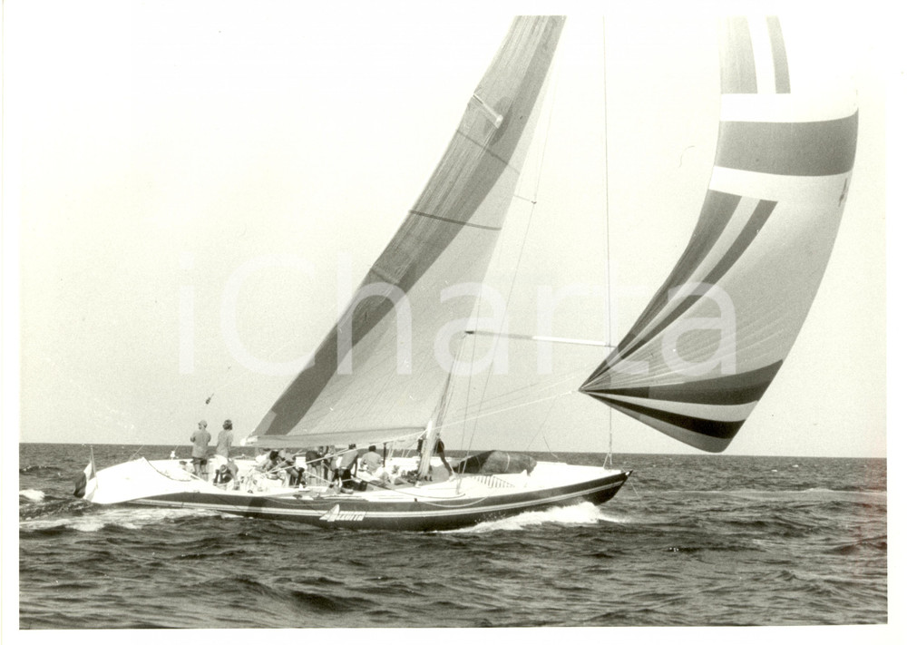 Fotografia d epoca originale 1987 FREMANTLE Louis Vuitton Cup AZZURRA II con vento in poppa REGATTA Foto 2 1