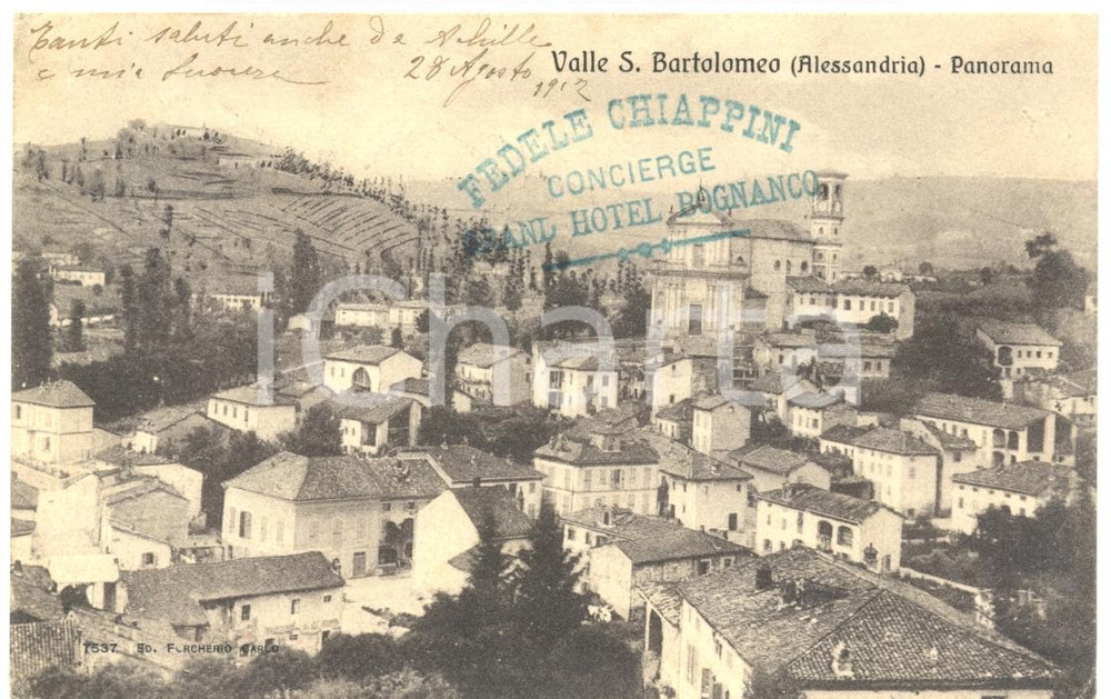 Cartolina originale da collezione 1912 VALLE SAN BARTOLOMEO AL Panorama Cartolina postale FP VG 1