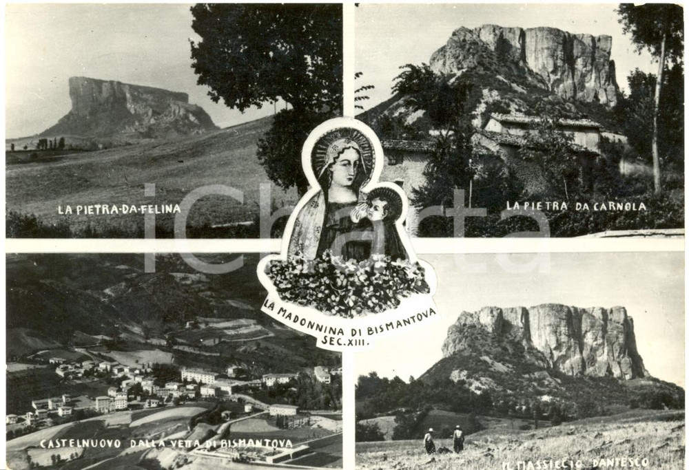 Cartolina originale da collezione 1950 ca CASTELNOVO DE  MONTI RE Vedutine panoramiche di BISMANTOVA Cartolina 1