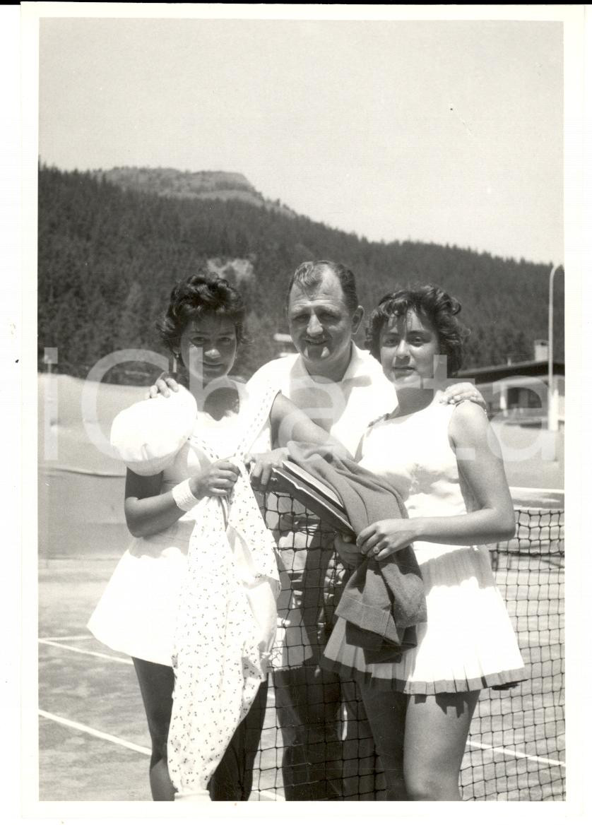 Fotografia d epoca originale 1948 TENNIS CLUB LAUSANNE CH Doppio femminile  Tenniste con allenatore Foto 1