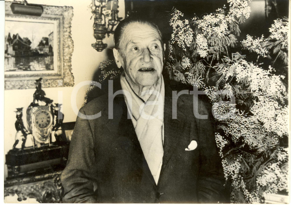 Fotografia d epoca originale 1953 SAINT JEAN CAP FERRAT NIZZA William SOMERSET MAUGHAM compie 79 anni Foto 1