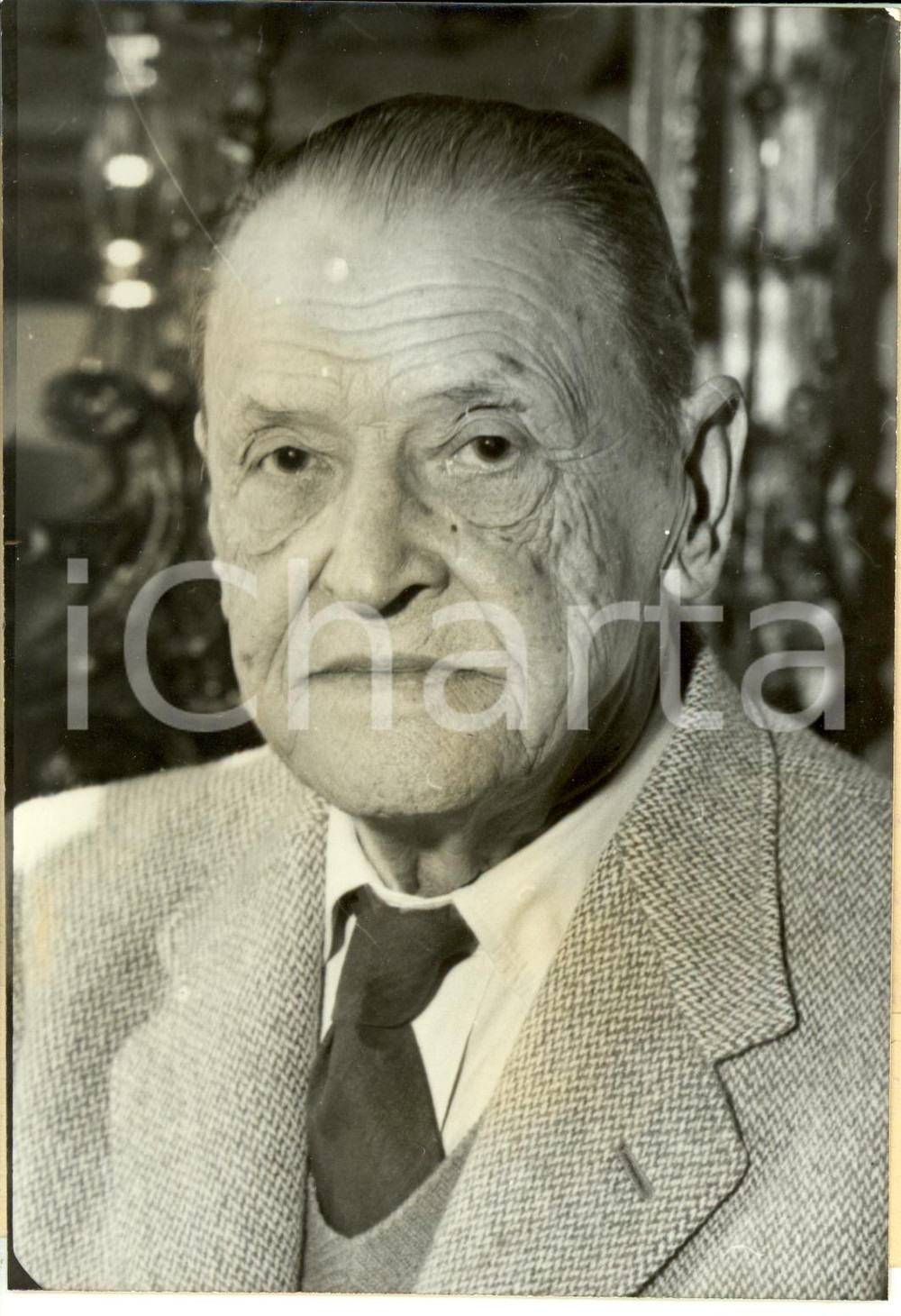 Fotografia d epoca originale 1962 SAINT JEAN CAP FERRAT NIZZA William SOMERSET MAUGHAM compie 88 anni Foto 1