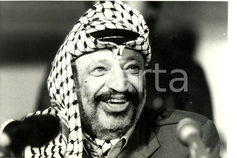 Fotografia d epoca originale 1990 PARIGI F Yasser ARAFAT in visita ufficiale Fotografia 1