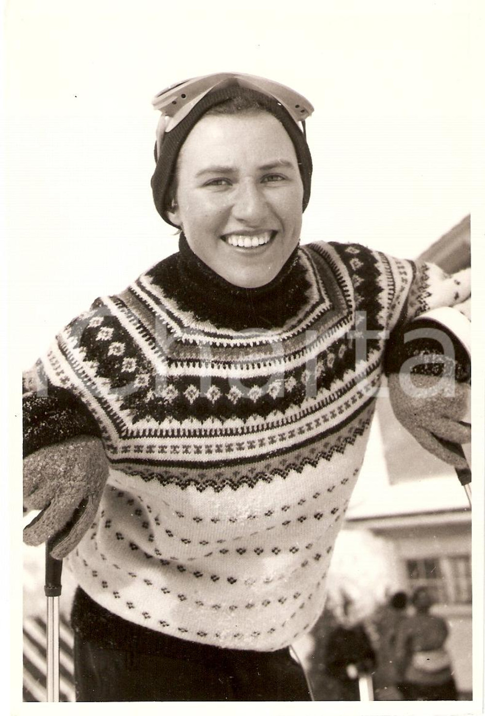 Fotografia d epoca originale 1955 ca SWITZERLAND Campionati SCI ALPINO Ritratto Rosmarie REICHENBACH Foto 1 1
