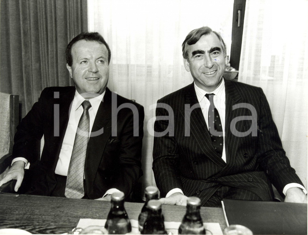 Fotografia d epoca originale 1988 MONACO D ThÃ©odor WAIGEL e Gerold TANDLER CSU Conferenza stampa Foto 1