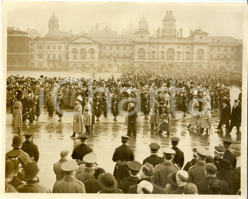 Fotografia d epoca originale 1936 LONDON Haakon VII of NORWAY Albert LEBRUN King GEORGE V funeral Photo 1
