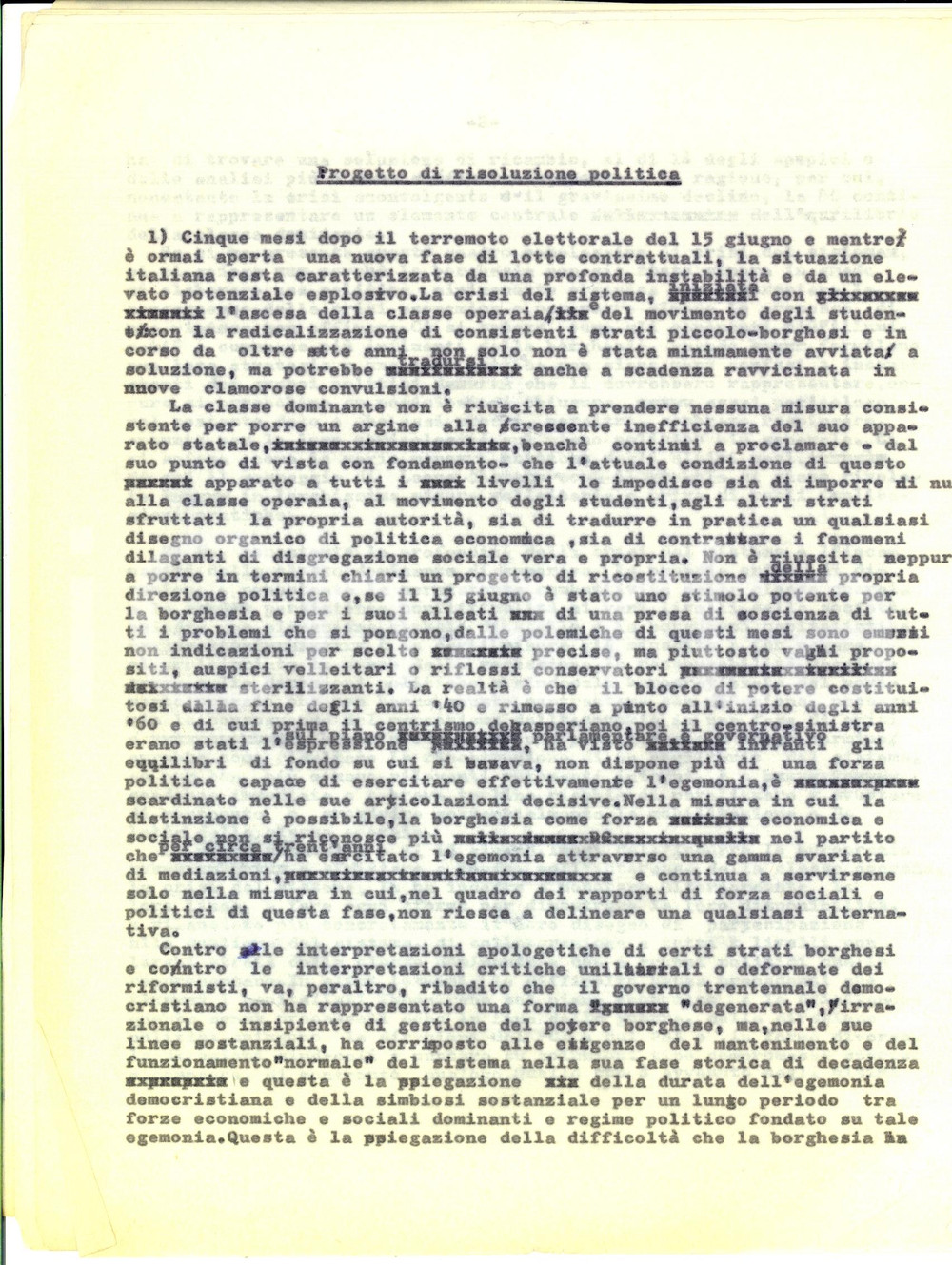 Autografo originale 1975 ROMA Silvio PAOLICCHI Progetto di risoluzione politica AUTOGRAFO 1