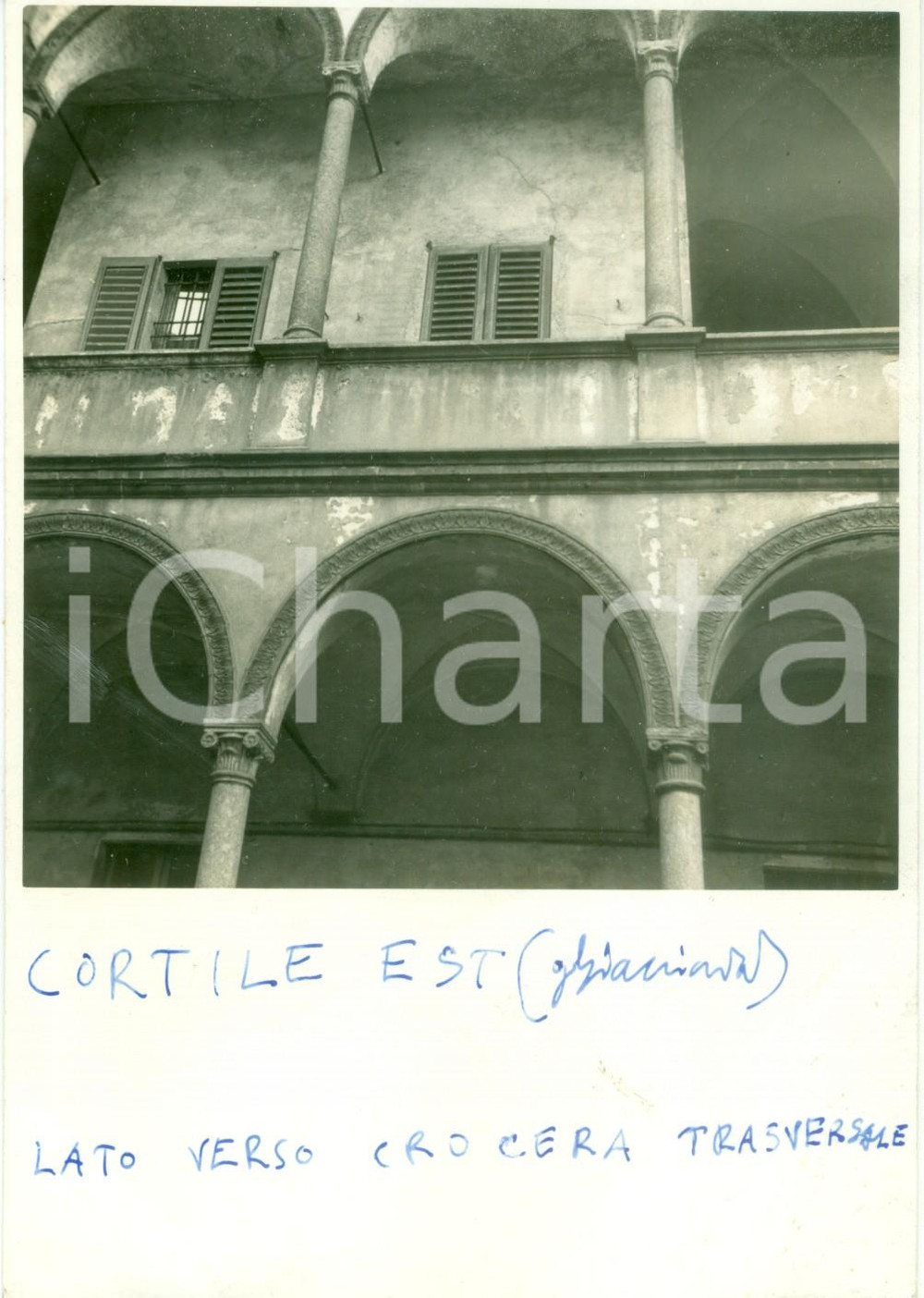 Fotografia d epoca originale 1936 MILANO Cortile est dell OSPEDALE MAGGIORE prima dei restauri Fotografia 1