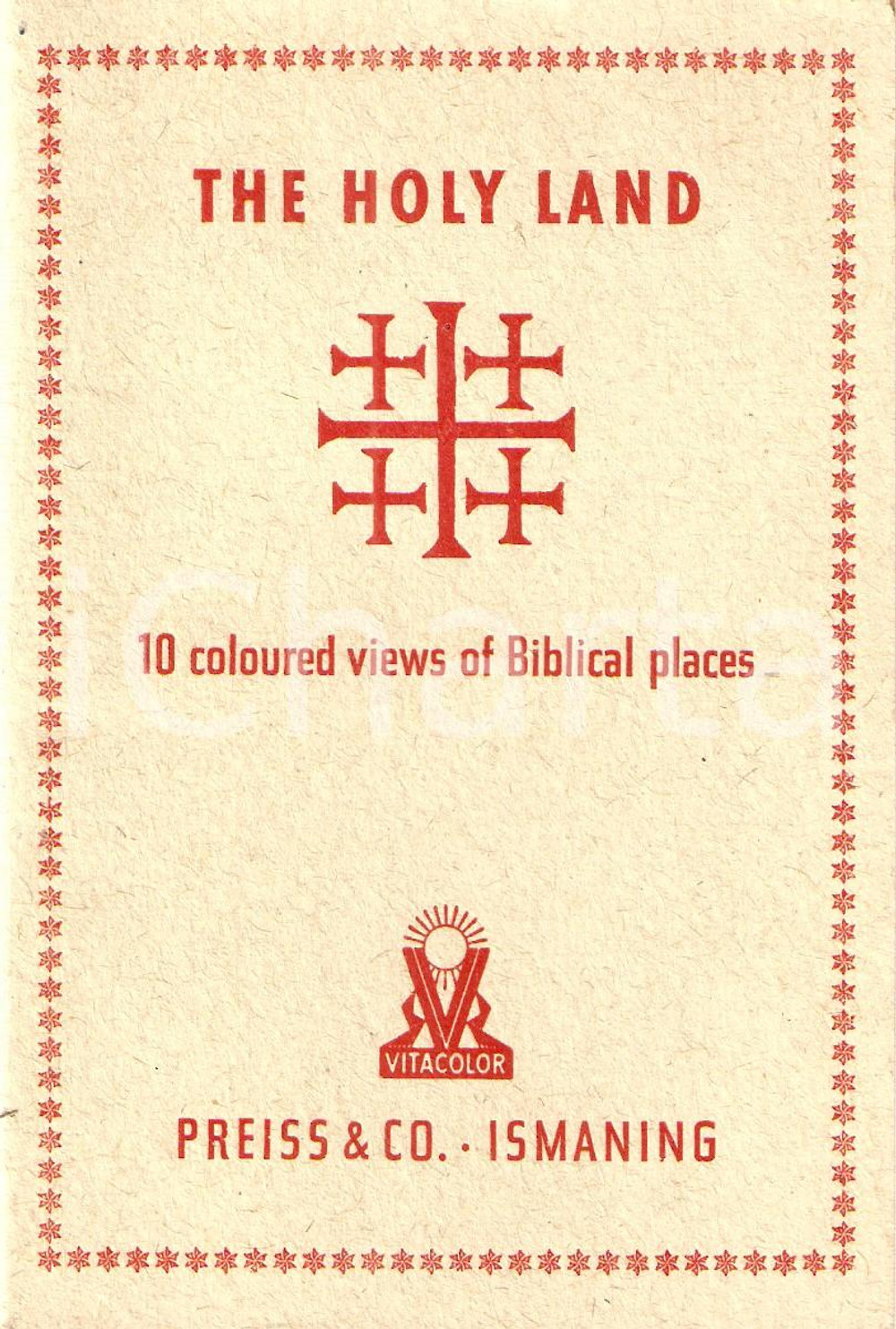 Cartolina originale da collezione 1965 ca JERUSALEM  HOLY LAND Biblical places 10 foto seriali 1