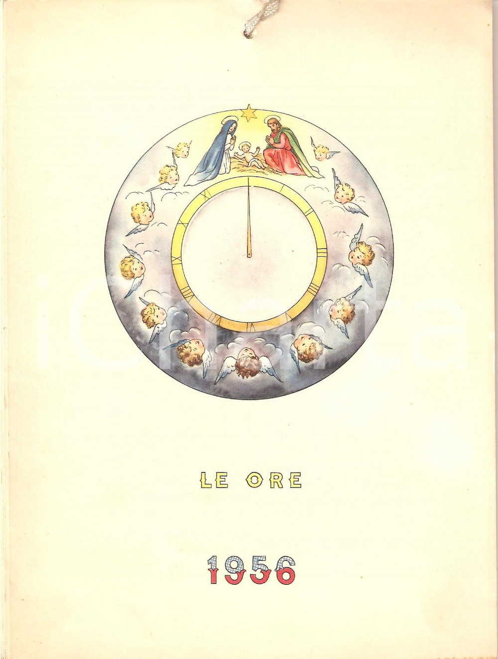 Oggetto da collezione cartaceo 1956 MILANO Casa MAMMA DOMENICA Calendario Le ore ILLUSTRATO 1