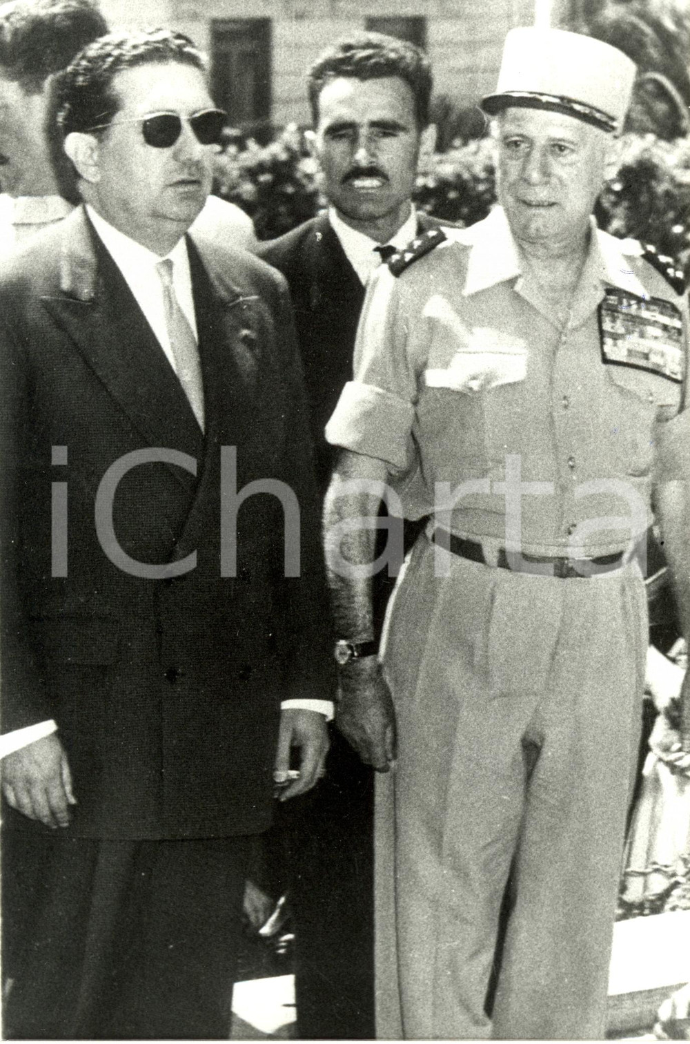 Fotografia d epoca originale 1958 ALGERIA Jacques SOUSTELLE Governatore e Generale Raoul SALAN RISTAMPA 1990 1